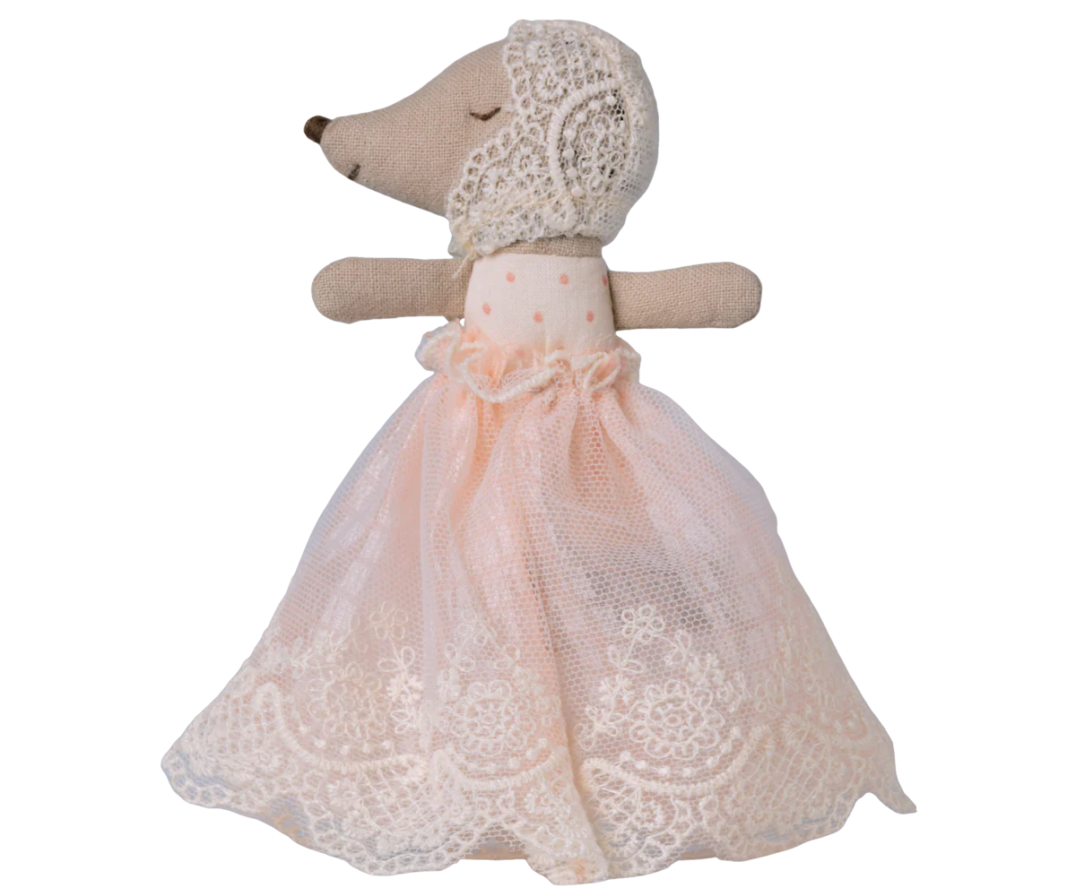Bébé souris en robe baptême - Poudre