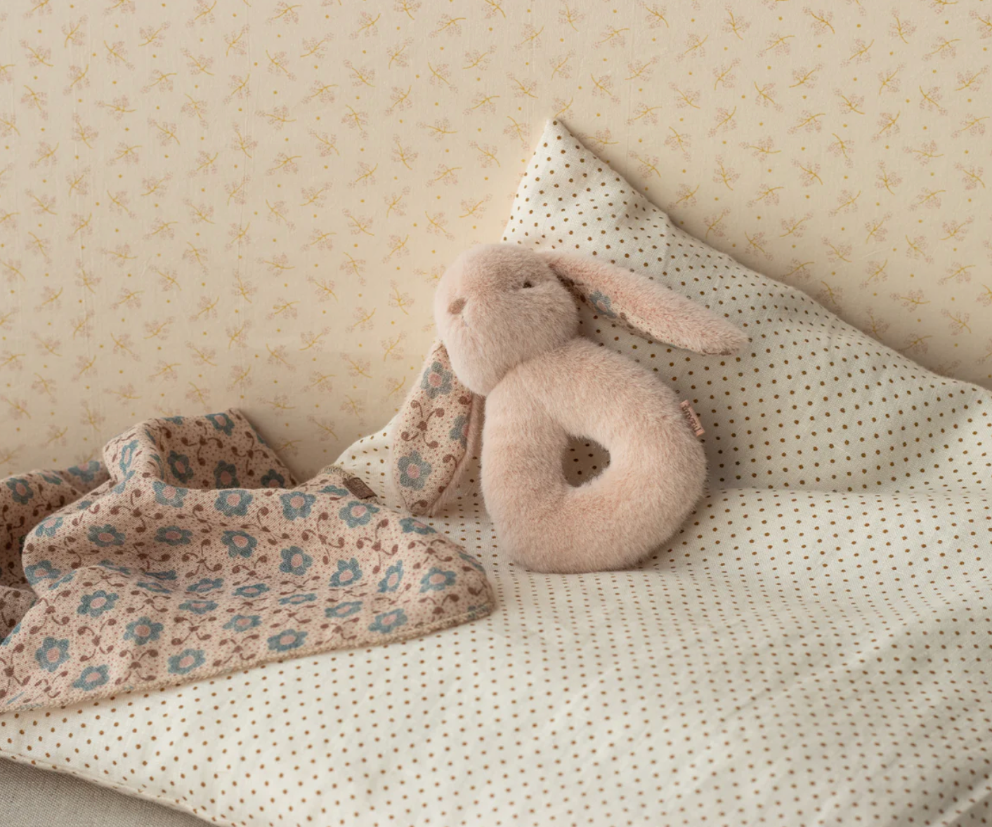 Coffret naissance Hochet lapin - Rose