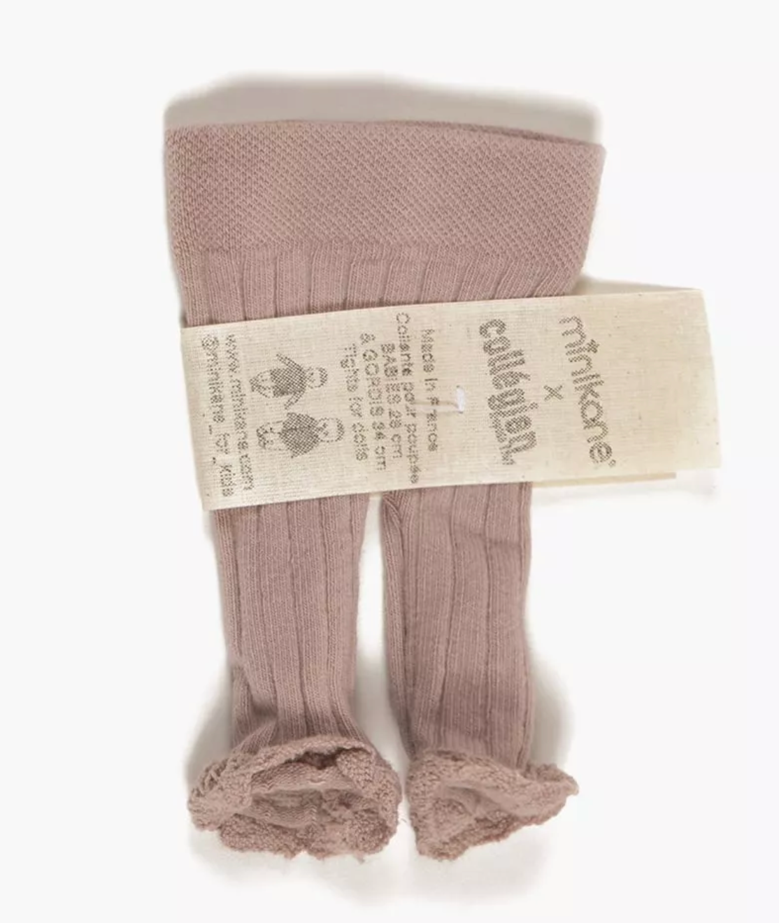 Collants à volant sans pieds vieux rose - Poupées "Babies + Gordis"