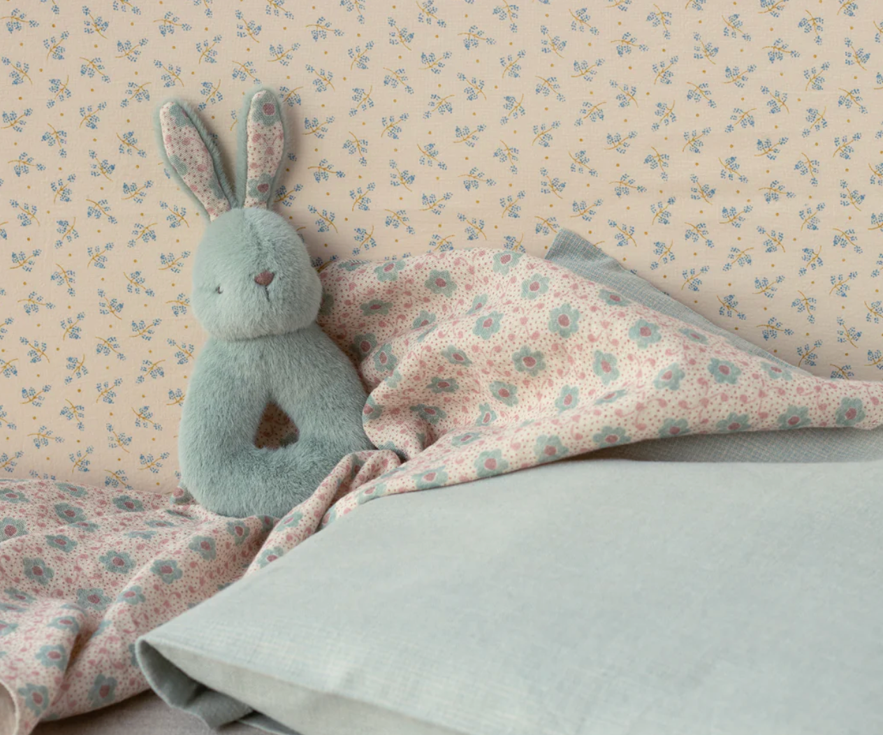 Coffret naissance Hochet lapin - Menthe