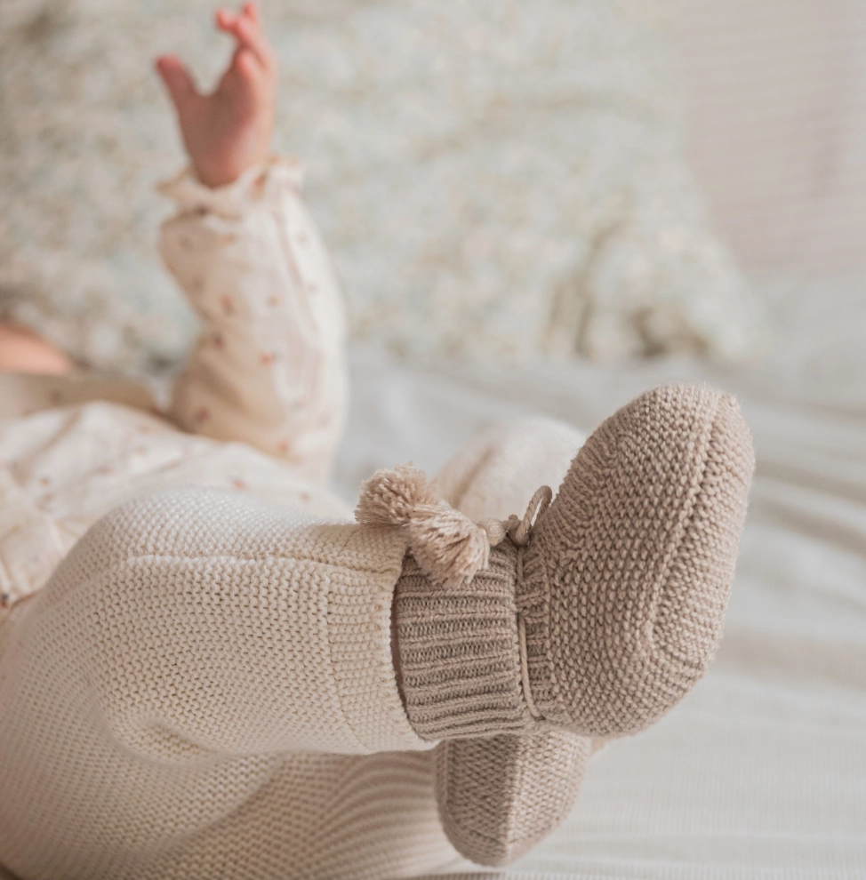 Chaussons bébé - Gris Perle
