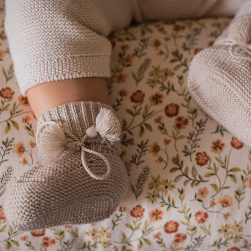 Chaussons bébé - Gris Perle