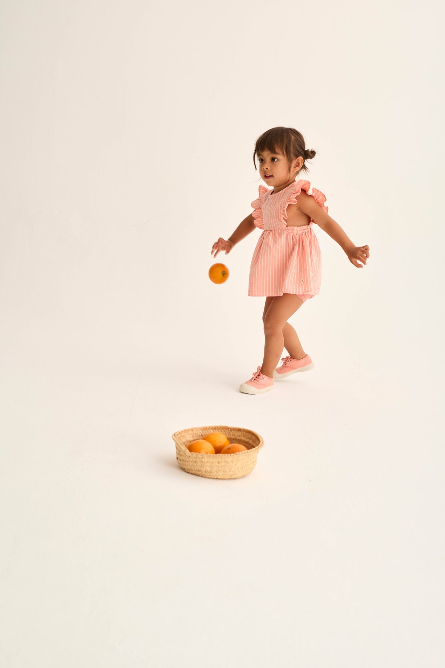 Robe bébé rayée - Rose