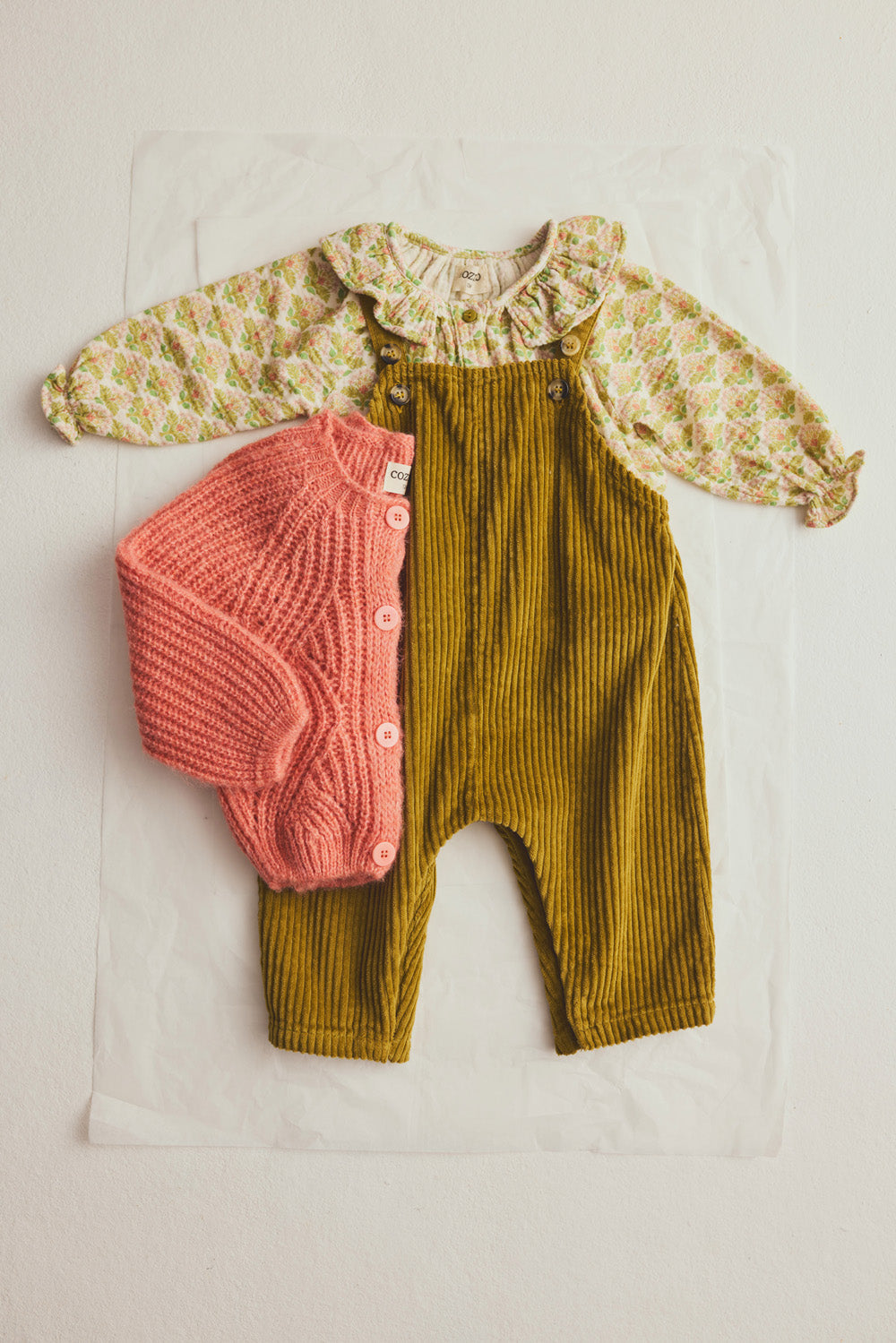 Chemisier bébé fleuri verte - divers tailles