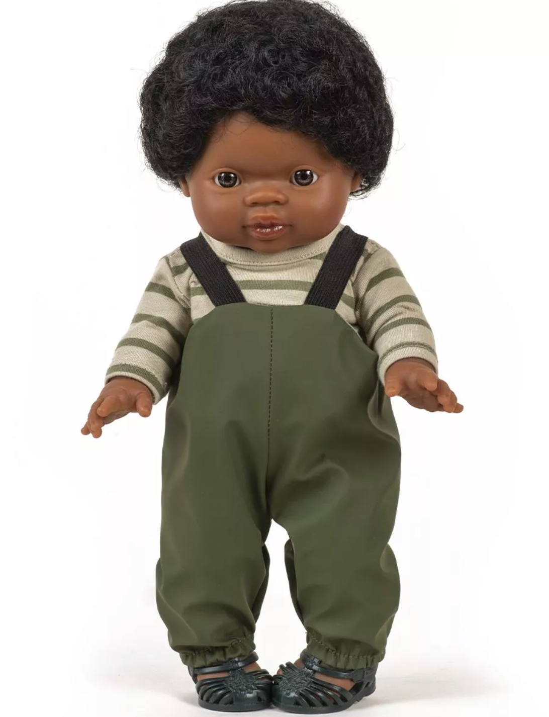 Salopette de pêcheur en enduit vert kaki - Poupées "Gordis"