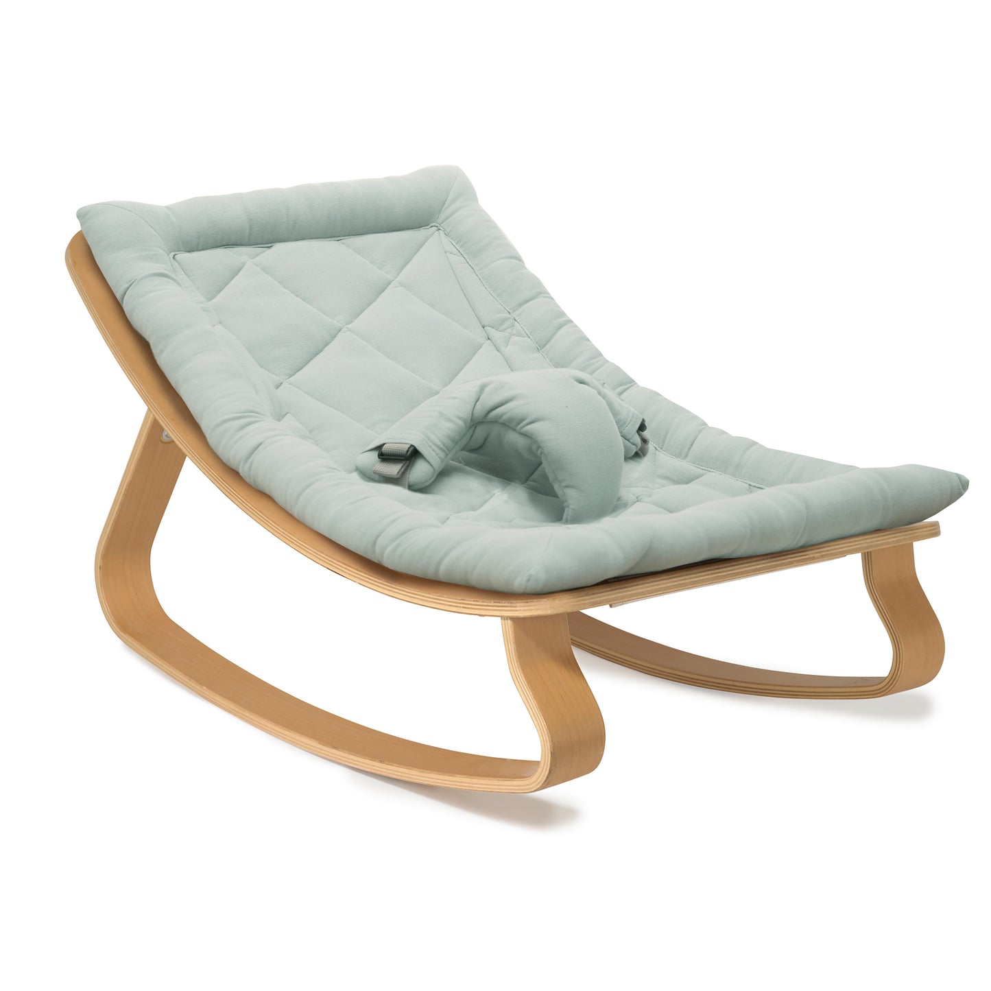 Transat en hêtre + coussin bleu ciel (Farrow)