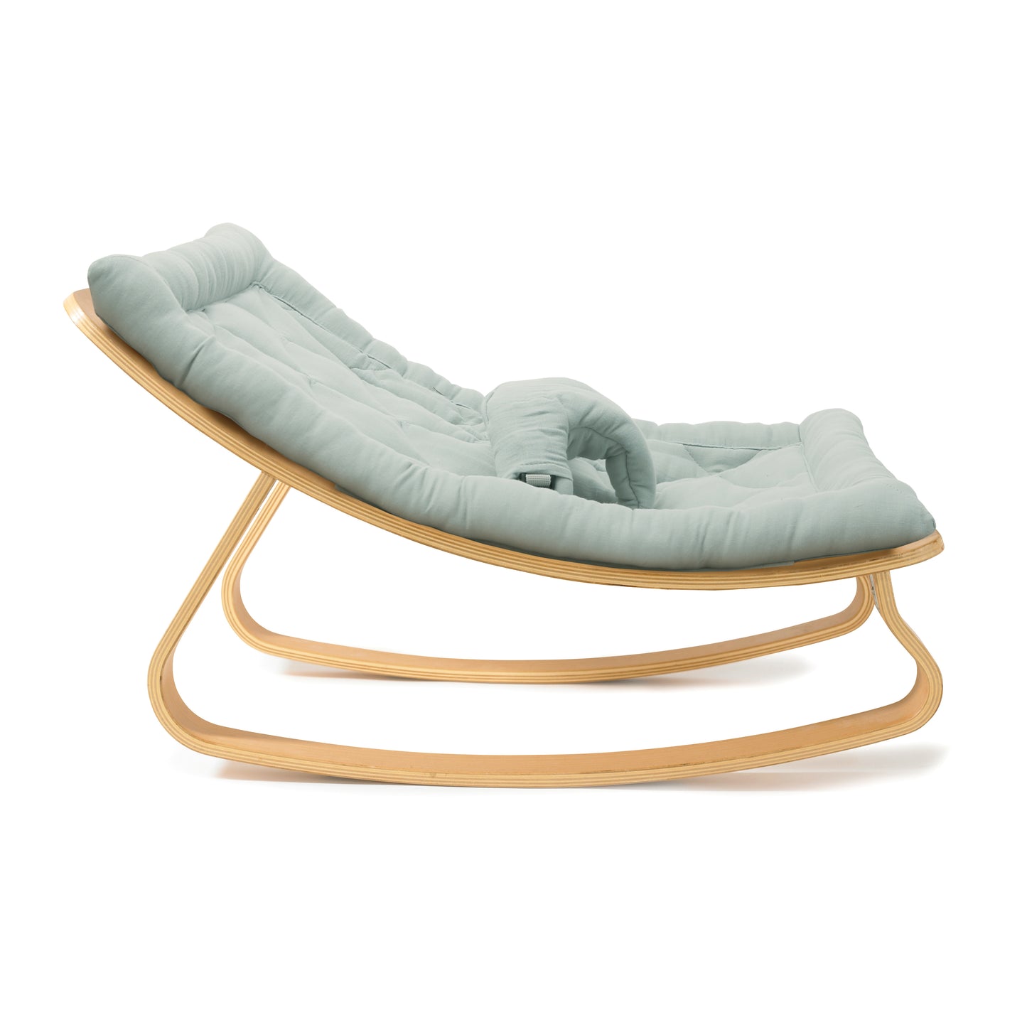 Transat en hêtre + coussin bleu ciel (Farrow)