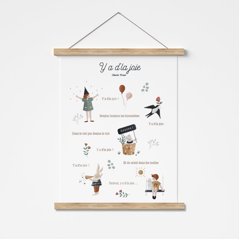 Porte affiche en bois - 31 cm