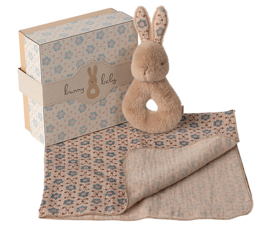 Coffret naissance Hochet lapin - Beige