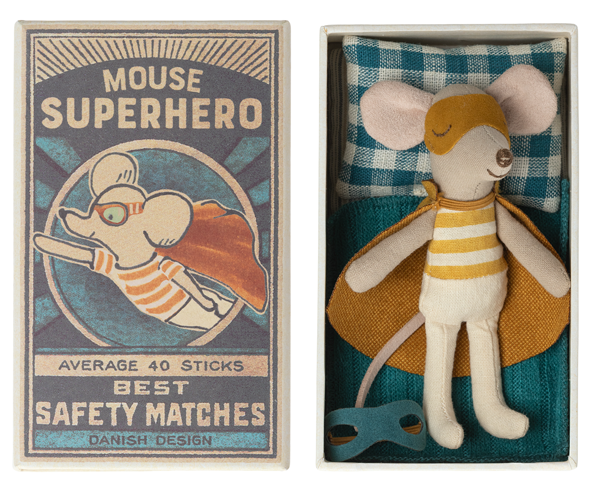 Souris Super héros, Petit Frère et sa boîte assortie