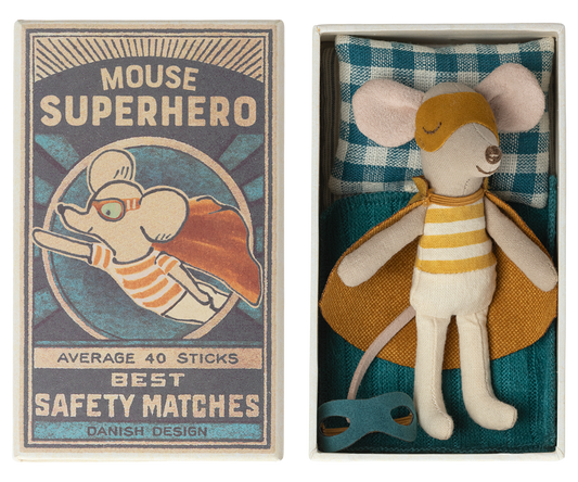 Souris Super héros, Petit Frère et sa boîte assortie