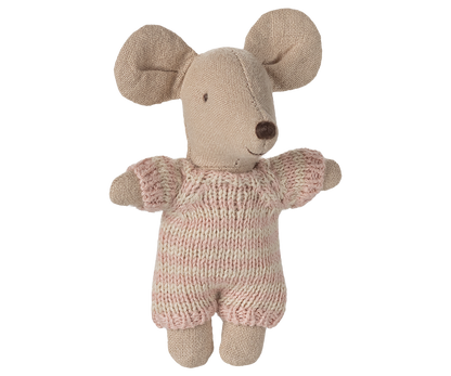 Bébé souris dans son couffin - Rose