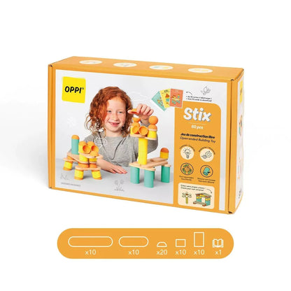 Jeu de construction éducatif en bois - Stix 60 pcs