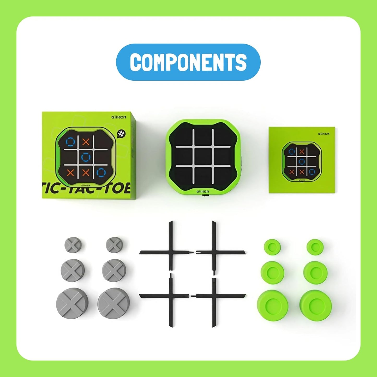 Tic Tac Toe (solo ou duo) Vert - 3+