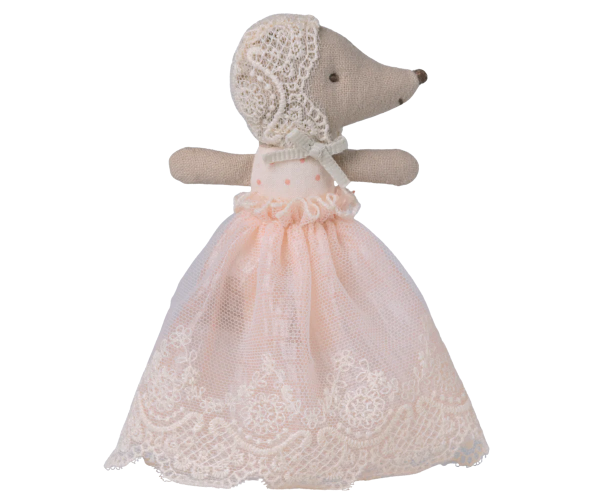 Bébé souris en robe baptême - Poudre