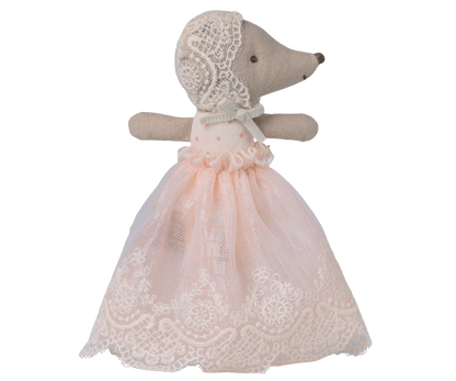 Bébé souris en robe baptême - Poudre