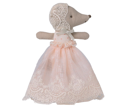 Bébé souris en robe baptême - Poudre