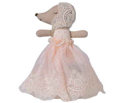 Bébé souris en robe baptême - Poudre