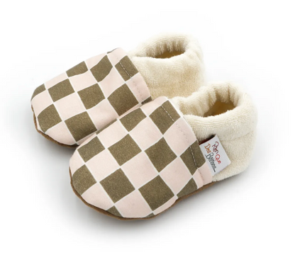 Chaussons Damier Kaki - divers tailles