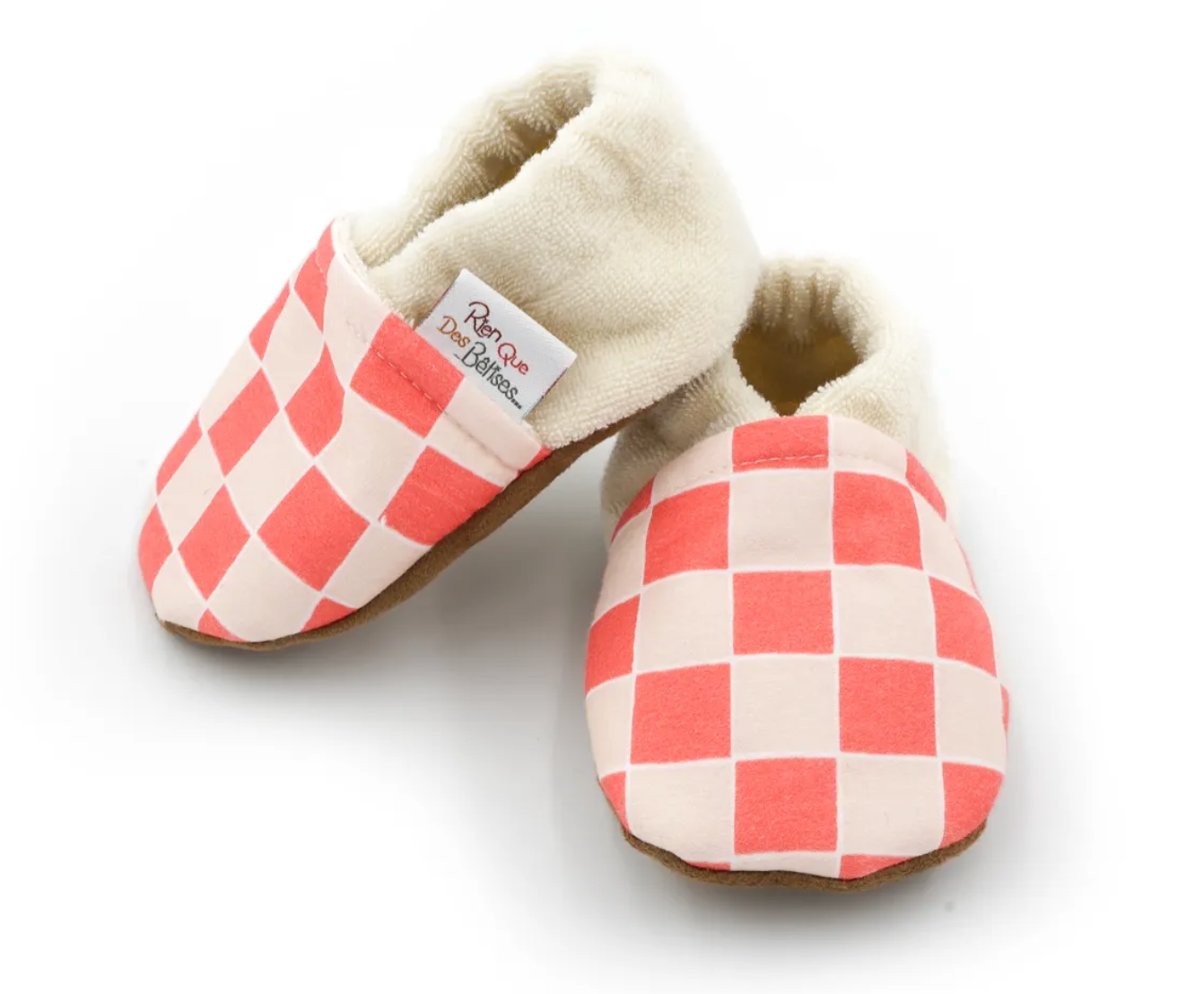 Chaussons Damier Corail - divers tailles