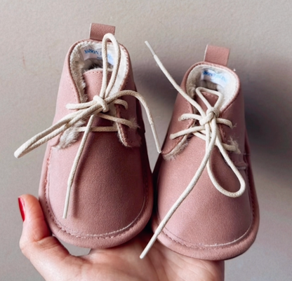 Chaussons Boots en cuir Vieux Rose - Divers Tailles