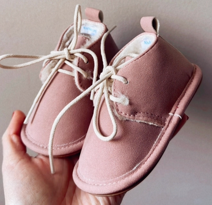 Chaussons Boots en cuir Vieux Rose - Divers Tailles