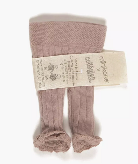 Collants à volant sans pieds vieux rose - Poupées "Babies + Gordis"