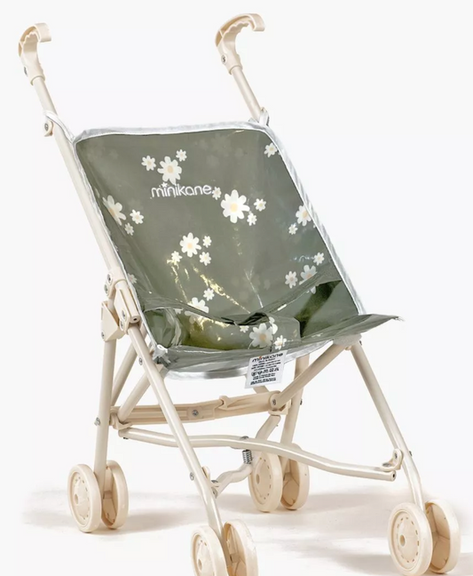 Poussette Marguerites sur châssis crème - Poupées