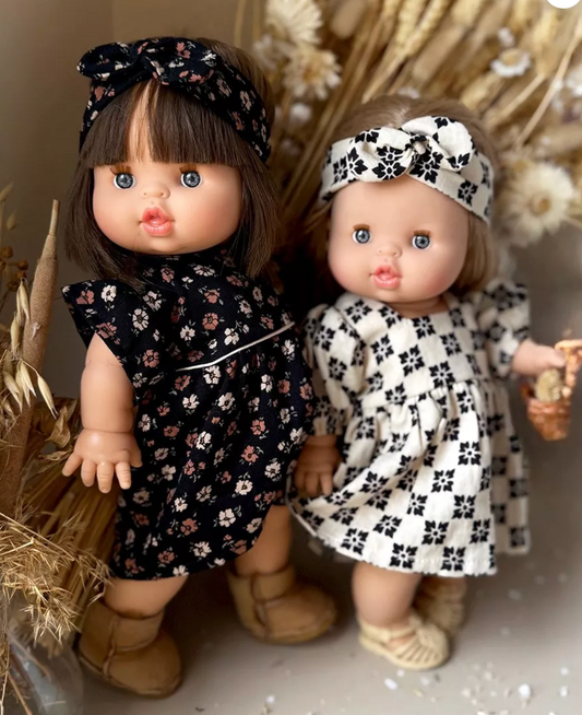 Robe damier + Headband - Poupées "Gordis"