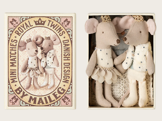 Jumeaux Royaux, Petit(e) sœur & frère souris dans leur boîte assortie