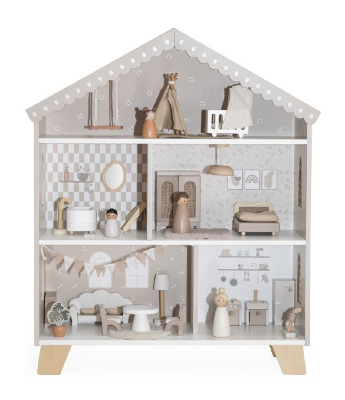 Maison de poupée bois - 3+