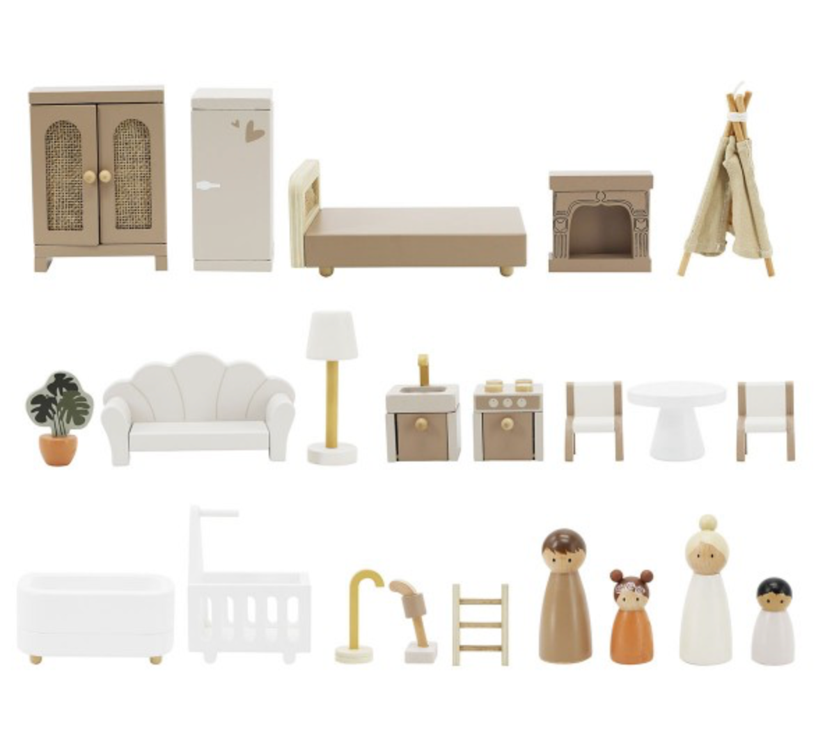 Maison de poupée bois - 3+