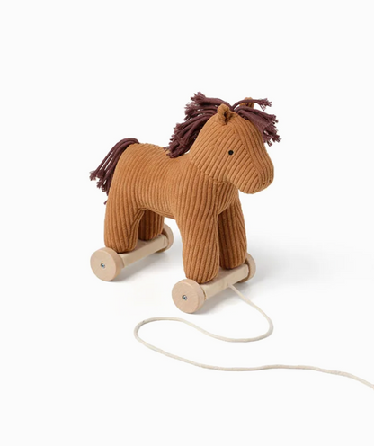 Petit cheval à tirer - marron
