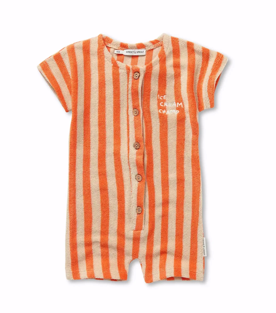 Combinaison Bébé rayures orange - Divers tailles