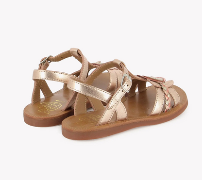 Nus-pieds Fleurs cuivre - divers pointures