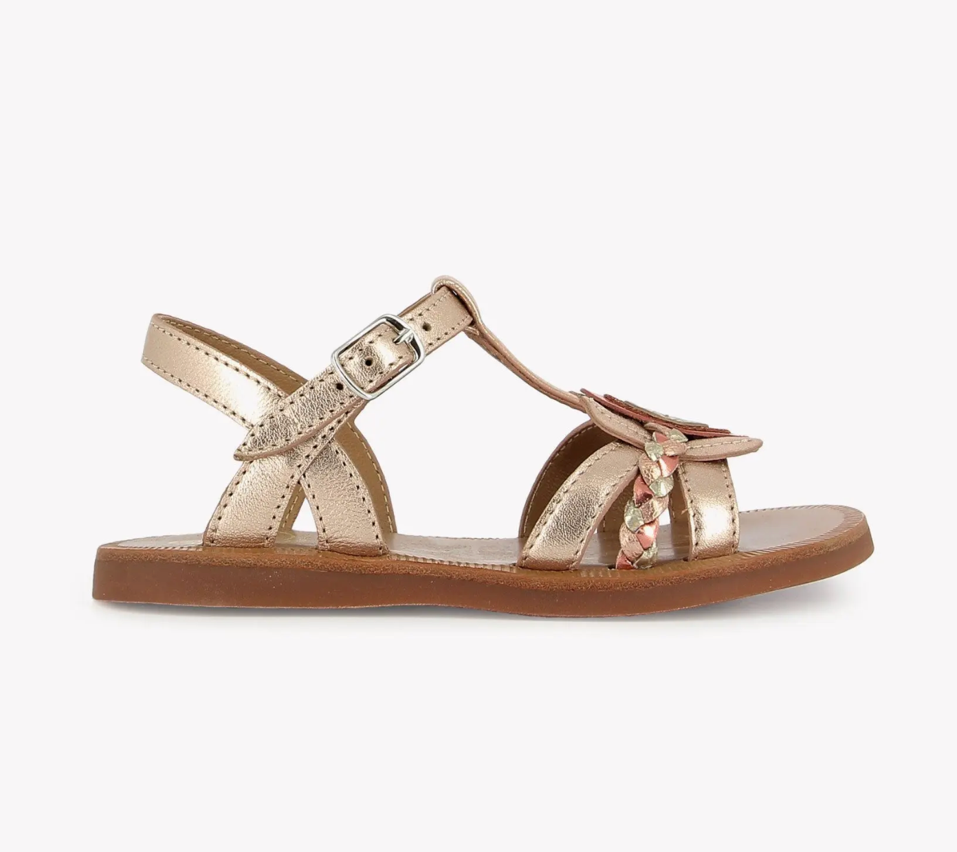 Nus-pieds Fleurs cuivre - divers pointures