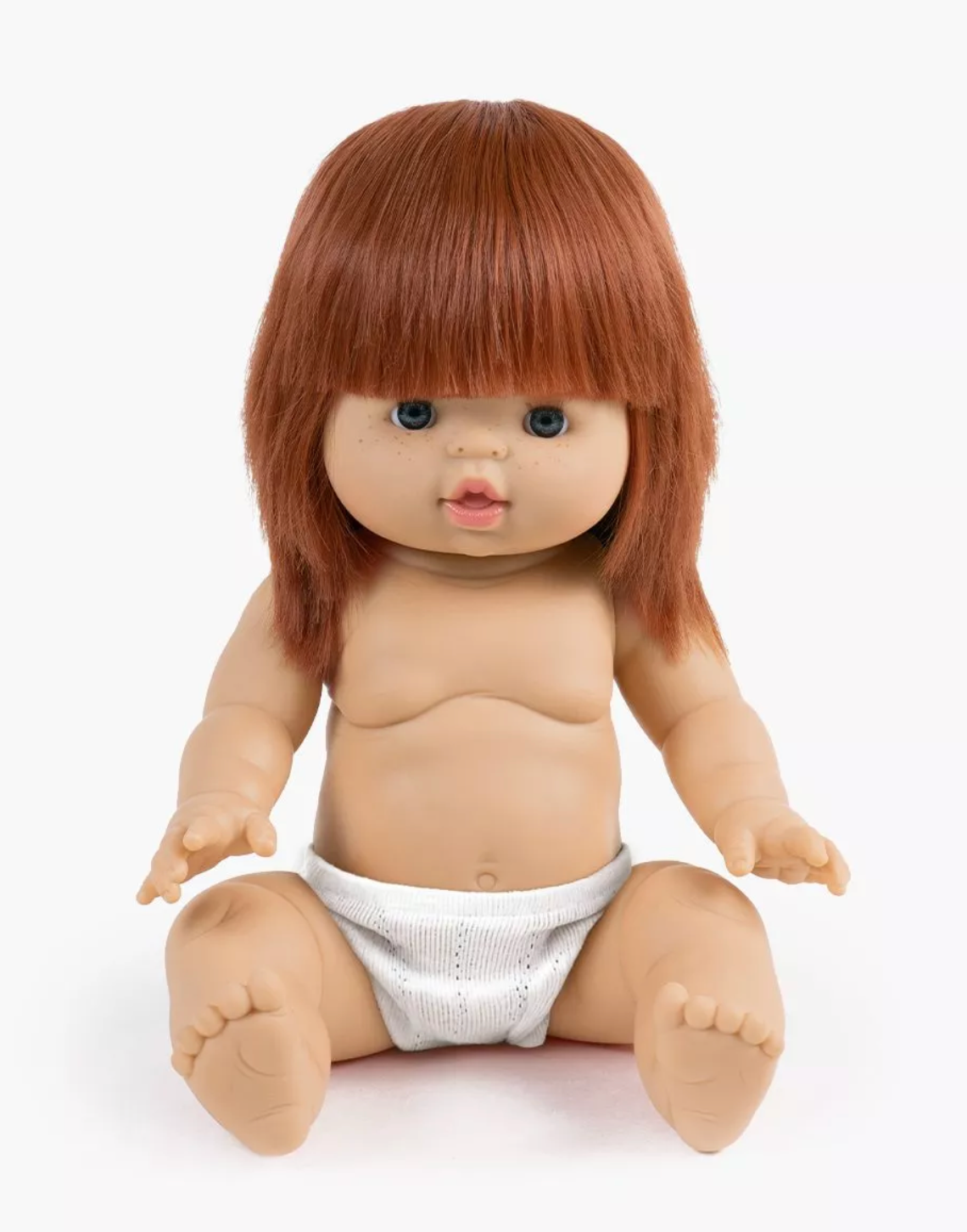 Poupée yeux dormeurs Capucine "Gordis assis" 34 cm + culotte