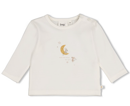 T-shirt blanc Lune bébé - divers tailles