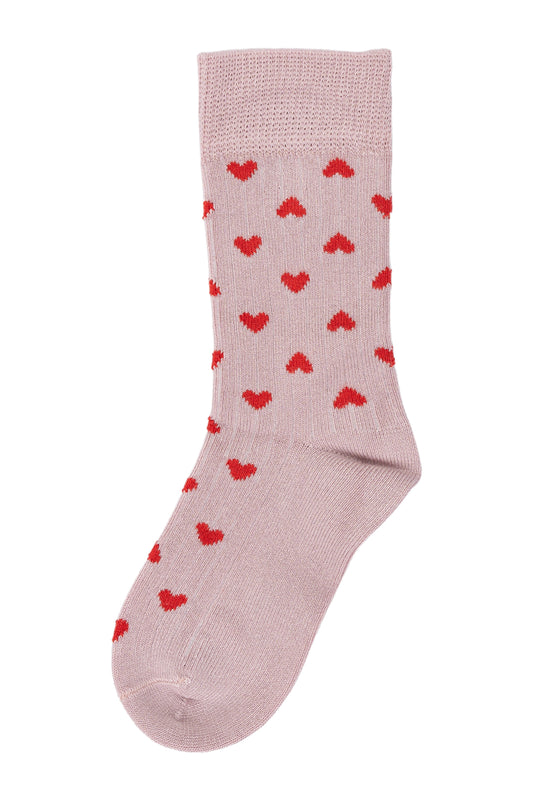 Chaussettes coeur rose - Plusieurs pointures
