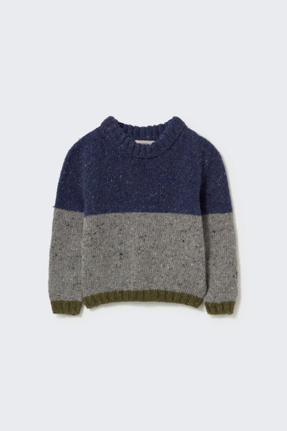 Pull bébé en maille - Navy / Grey - divers tailles