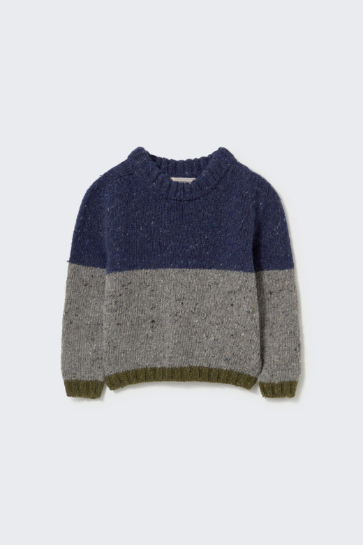 Pull bébé en maille - Navy / Grey - divers tailles