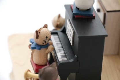 Boite à musique - Chats jouant du piano