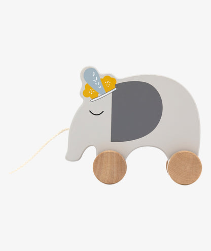 Eléphant à Tirer en bois - 18m+