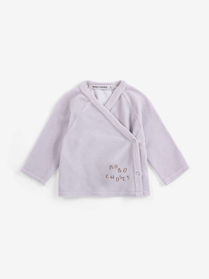 T‑shirt croisé en velours Lavande - 6 mois