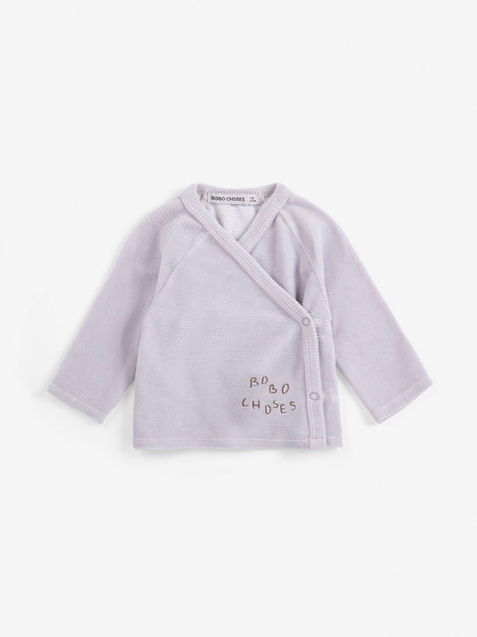 T‑shirt croisé en velours Lavande - 6 mois
