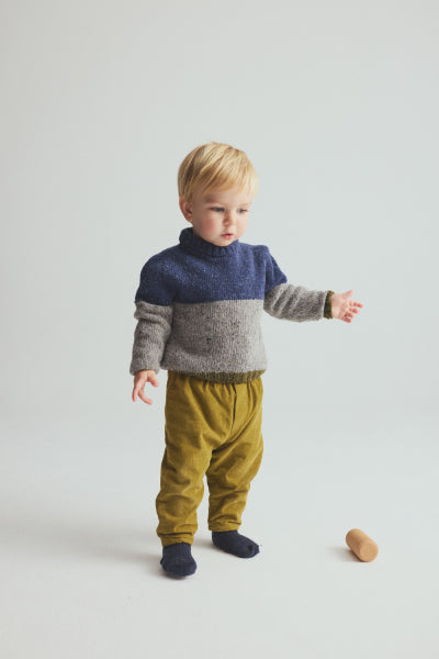Pull bébé en maille - Navy / Grey - divers tailles