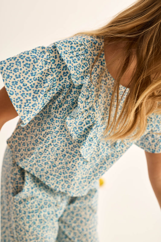 Blouse Léopard - Bleue