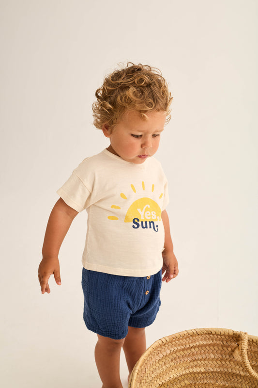 Tee-shirt bébé "Yes Sun" - Ivoire