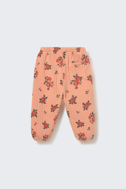 Pantalon matelassé bébé Fleurs Rose - Divers tailles