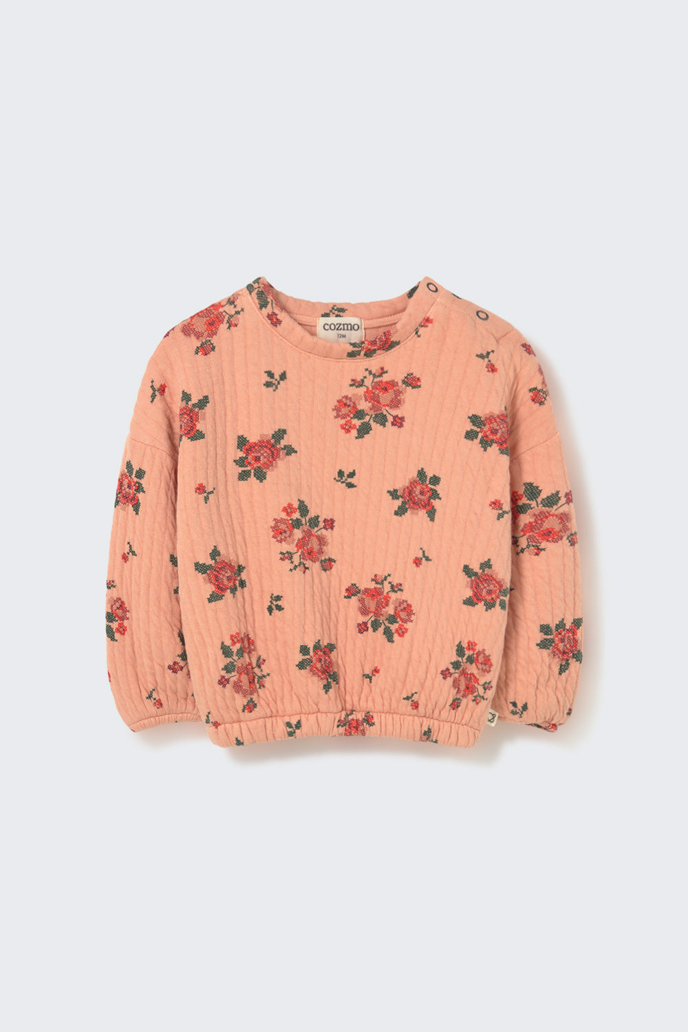 Pull matelassé bébé Fleurs Rose - Divers tailles